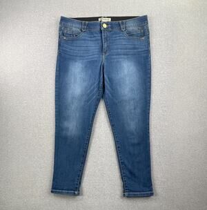 Democracy Jeans Plus Size 16 Blue AbSolution Ankle Skimmer Skinny Stretch Denim